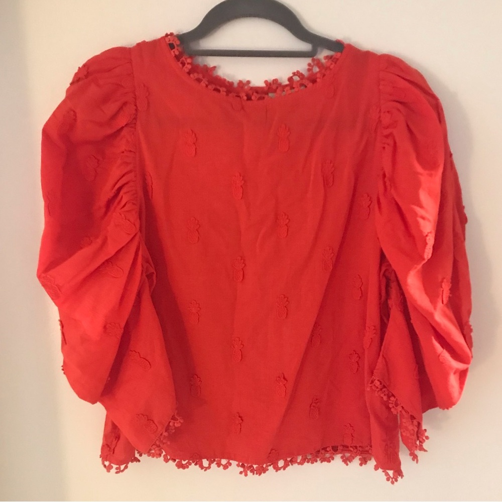 FARM Rio 3D Pineapple Blouse Red/ SZ XS